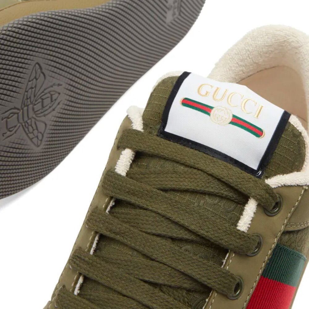 NEW GUCCI Screener Ripstop GG Logo WEB Sneakers Men's G 8.5 / US 9 Authentic - Picture 3 of 13